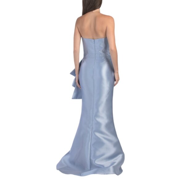 TERANI COUTURE Strapless Embroidered Floral Applique Mikado Gown - Picture 3 of 3